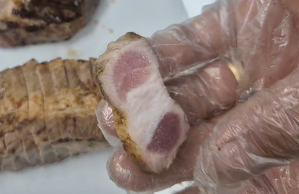 초벌삼겹 이지슬라이서 절단 단면